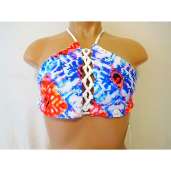 NEW L Space Bikini Top White REVERSIBLE Swimwear Medium M Menwomenstyles - Picture 6 of 10